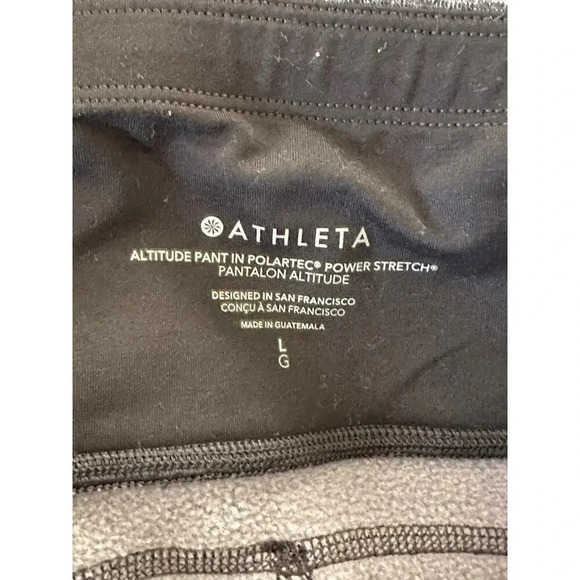 ATHLETA ALTITUDE PANT IN POLARTEC POWER STRETCH PANTALON ALTITUDE SZ L charcoal - Picture 3 of 14